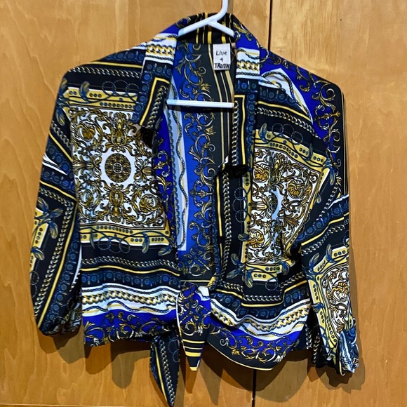 Pattern cropped blouse - Picture 1 of 3